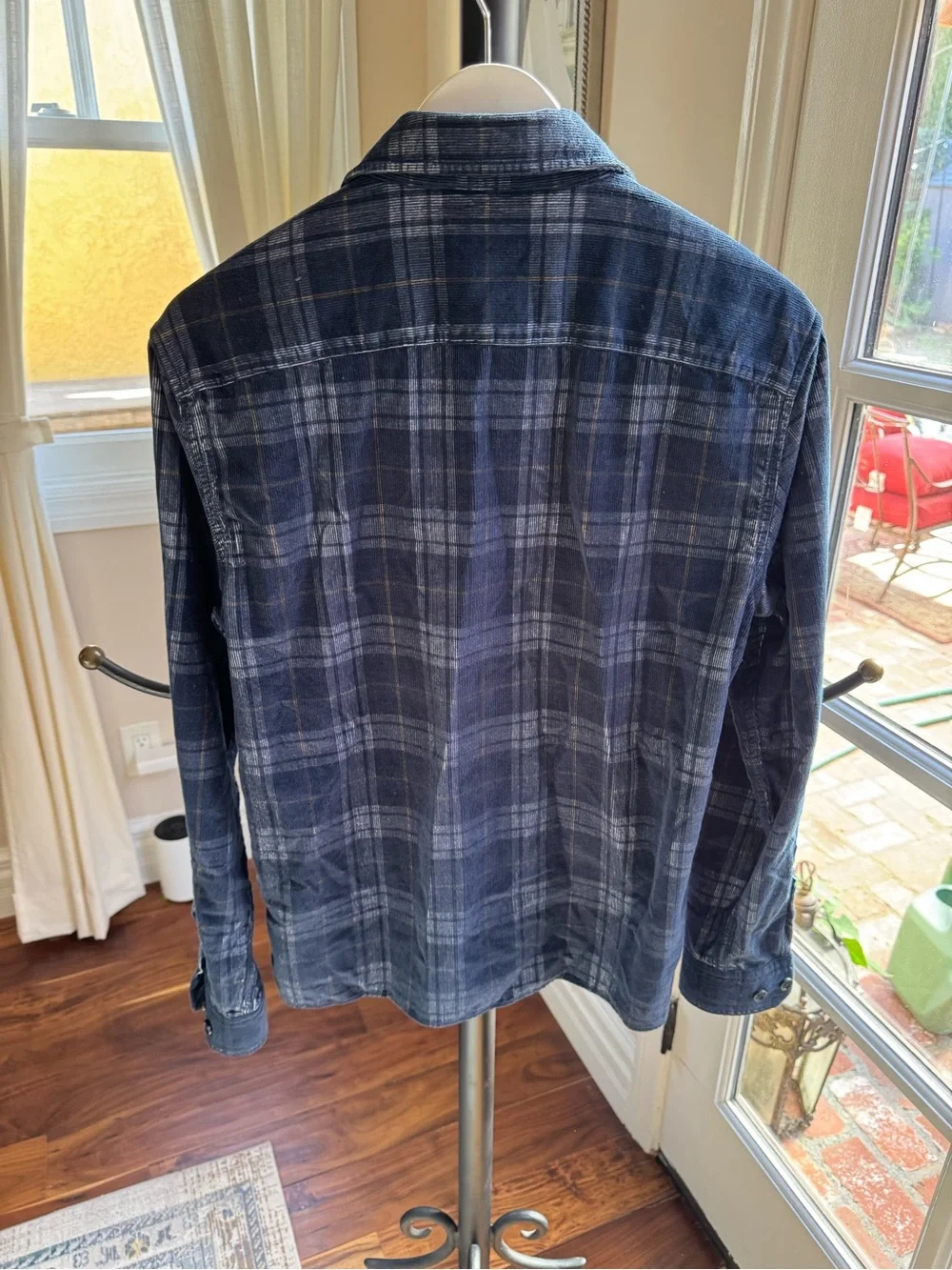 Banana Republic Men's Blue Plaid Button-Up Jacket corduroy Size Small